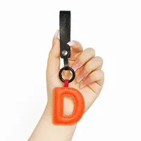 Cute Letter Pu Leather Women's Keychain sku image 2