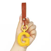 Cute Letter Pu Leather Women's Keychain sku image 14