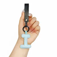 Cute Letter Pu Leather Women's Keychain sku image 3