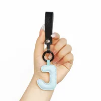 Cute Letter Pu Leather Women's Keychain sku image 16
