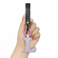 Cute Letter Pu Leather Women's Keychain sku image 4
