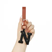 Cute Letter Pu Leather Women's Keychain sku image 18
