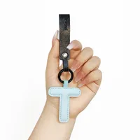 Cute Letter Pu Leather Women's Keychain sku image 8
