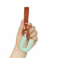 Cute Letter Pu Leather Women's Keychain sku image 22