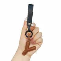 Cute Letter Pu Leather Women's Keychain sku image 25