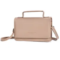 Women's Small Pu Leather Letter Elegant Square Flip Cover Square Bag sku image 2