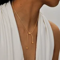 Wholesale Jewelry IG Style Solid Color 201 Stainless Steel 18K Gold Plated Pendant Necklace main image 1