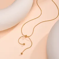 Wholesale Jewelry IG Style Solid Color 201 Stainless Steel 18K Gold Plated Pendant Necklace main image 5
