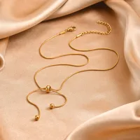 Wholesale Jewelry IG Style Solid Color 201 Stainless Steel 18K Gold Plated Pendant Necklace main image 4