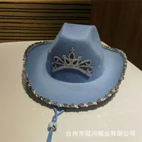 Women's Lady Solid Color Curved Eaves Cowboy Hat sku image 2