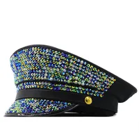 Women's Retro Shiny Solid Color Sequins Rhinestone Flat Eaves Ivy Cap sku image 2