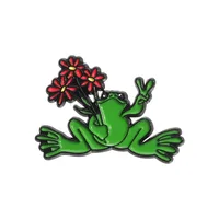 Cartoon Style Cute Animal Cartoon Frog Alloy Stamping Stoving Varnish Plating Unisex Cartoon Pinback Badge Brooches Collar Pin sku image 50