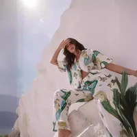 Holiday Street Women's Casual Vacation Mermaid Linen Polyester Printing Pants Sets Pants Sets main image 3