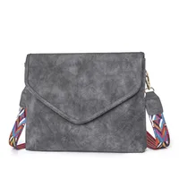 Women's Medium Pu Leather Solid Color Basic Classic Style Square Flip Cover Crossbody Bag sku image 2