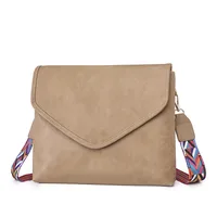 Women's Medium Pu Leather Solid Color Basic Classic Style Square Flip Cover Crossbody Bag sku image 4