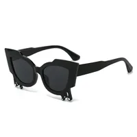 Hip-Hop Streetwear Solid Color Pc Special-Shaped Mirror Full Frame Women's Sunglasses sku image 1