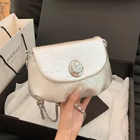 Women's Medium Pu Leather Solid Color Basic Classic Style Sewing Thread Square Flip Cover Crossbody Bag main image 1
