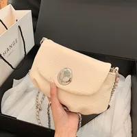 Women's Medium Pu Leather Solid Color Basic Classic Style Sewing Thread Square Flip Cover Crossbody Bag main image 5