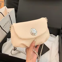 Women's Medium Pu Leather Solid Color Basic Classic Style Sewing Thread Square Flip Cover Crossbody Bag main image 9
