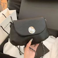 Women's Medium Pu Leather Solid Color Basic Classic Style Sewing Thread Square Flip Cover Crossbody Bag main image 4