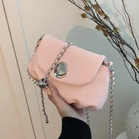 Women's Medium Pu Leather Solid Color Basic Classic Style Sewing Thread Square Flip Cover Crossbody Bag sku image 2