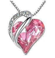 Fashion Heart Shape Alloy Plating Artificial Gemstones Necklace sku image 13