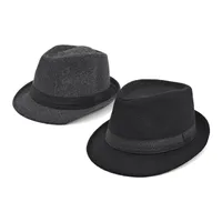 Unisex Retro Solid Color Crimping Fedora Hat main image 1