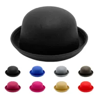 Women's Vintage Style Solid Color Curved Eaves Fedora Hat main image 1
