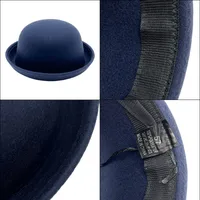 Women's Vintage Style Solid Color Curved Eaves Fedora Hat main image 2