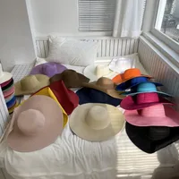 Women's Elegant Simple Style Solid Color Crimping Straw Hat main image 2