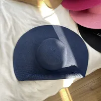 Women's Elegant Simple Style Solid Color Crimping Straw Hat sku image 14