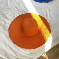 Women's Elegant Simple Style Solid Color Crimping Straw Hat sku image 3