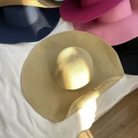 Women's Elegant Simple Style Solid Color Crimping Straw Hat sku image 15