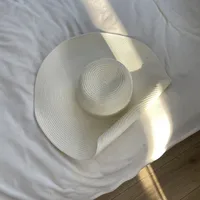 Women's Elegant Simple Style Solid Color Crimping Straw Hat sku image 1