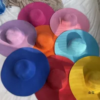 Women's Elegant Simple Style Solid Color Crimping Straw Hat main image 1