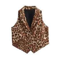 Women's Vest Sleeveless Blazers Vintage Style Streetwear Solid Color sku image 14