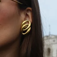 1 Pair Casual Commute Irregular 304 Stainless Steel 18K Gold Plated Ear Studs main image 1
