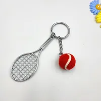 Simple Style Sports Tennis Racket Zinc Alloy Unisex Bag Pendant Keychain sku image 1