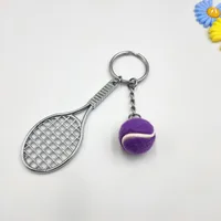 Simple Style Sports Tennis Racket Zinc Alloy Unisex Bag Pendant Keychain sku image 4