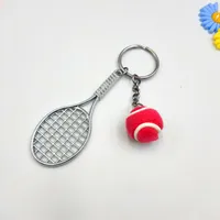 Simple Style Sports Tennis Racket Zinc Alloy Unisex Bag Pendant Keychain sku image 2