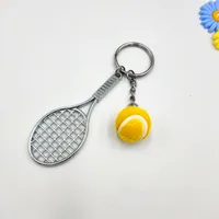 Simple Style Sports Tennis Racket Zinc Alloy Unisex Bag Pendant Keychain sku image 6