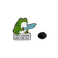 Cartoon Style Cute Animal Cartoon Frog Alloy Stamping Stoving Varnish Plating Unisex Cartoon Pinback Badge Brooches Collar Pin sku image 18