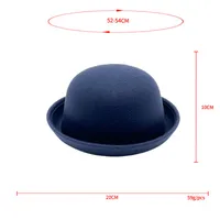 Women's Vintage Style Solid Color Curved Eaves Fedora Hat main image 5