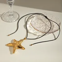 Wholesale Jewelry Vacation Beach Starfish 304 Stainless Steel Pendant Necklace main image 4