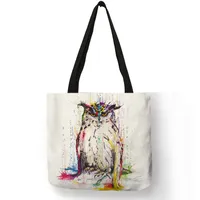 Women's Medium Polyester Bird Basic Square Open Shopping Bags sku image 4