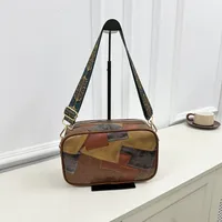 Women's Medium Pu Leather Color Block Vintage Style Square Zipper Crossbody Bag main image 5