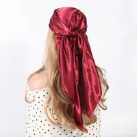 Women's Simple Style Solid Color Satin Silk Kerchief sku image 16