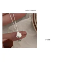 925 Sterling Silver Water Plating Cable Chain Chain Water Droplets Pendant Necklace main image 6
