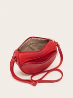 Women's Medium Pu Leather Solid Color Basic Classic Style Semicircle Zipper Crossbody Bag main image 8