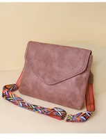 Women's Medium Pu Leather Solid Color Basic Classic Style Square Flip Cover Crossbody Bag main image 1
